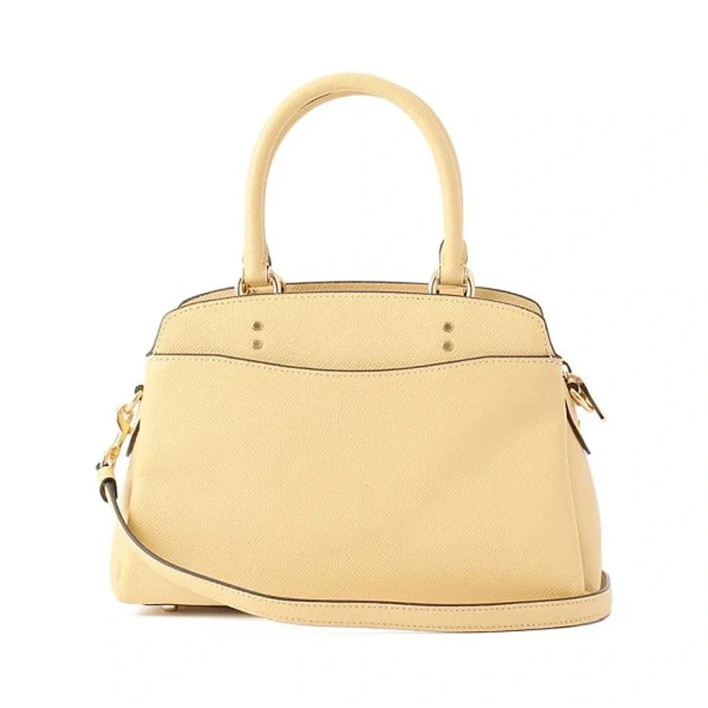 Coach Mini Lillie Carryall Shoulder Bag Crossgrain Leather Vanilla Cream Yellow - Picture 8 of 12